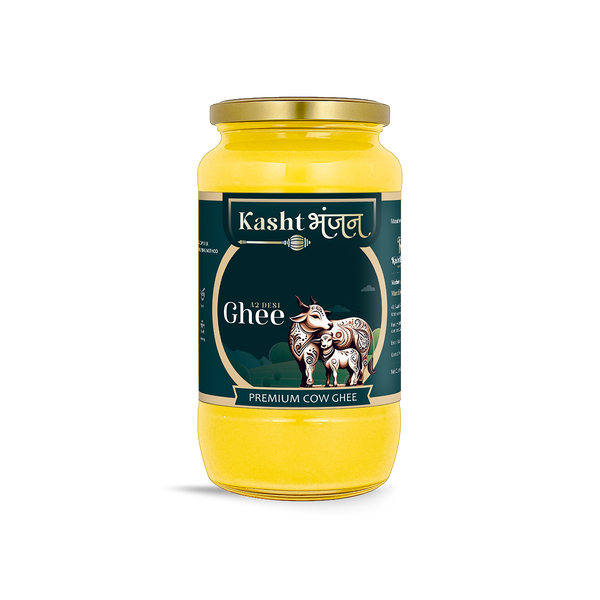 KASHTBHANJAN A2 Desi Cow Ghee - Pure Grassfed A2 Gir Cow Ghee (1 Litre)
