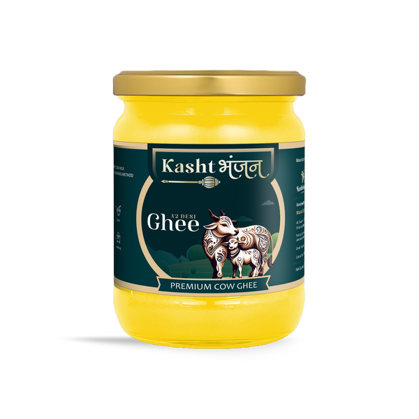 KASHTBHANJAN A2 Desi Cow Ghee - Pure Grassfed A2 Gir Cow Ghee (500 ml)