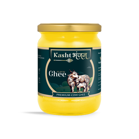 KASHTBHANJAN A2 Desi Cow Ghee - Pure Grassfed A2 Gir Cow Ghee (500 ml)