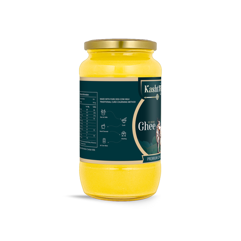 KASHTBHANJAN A2 Desi Cow Ghee - Pure Grassfed A2 Gir Cow Ghee (1 Litre)