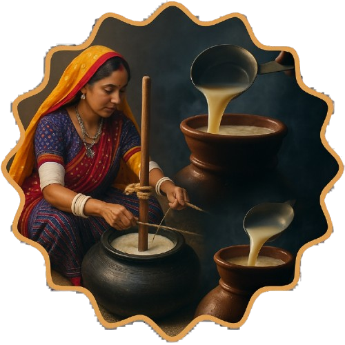 Traditionally wood churned